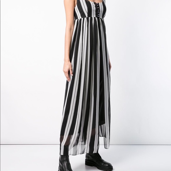 Marc Jacobs Striped MIDI Dress 100% Silk - Picture 1 of 8
